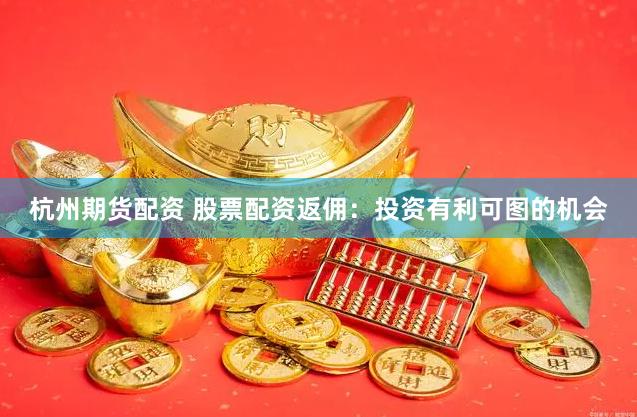 杭州期货配资 股票配资返佣：投资有利可图的机会